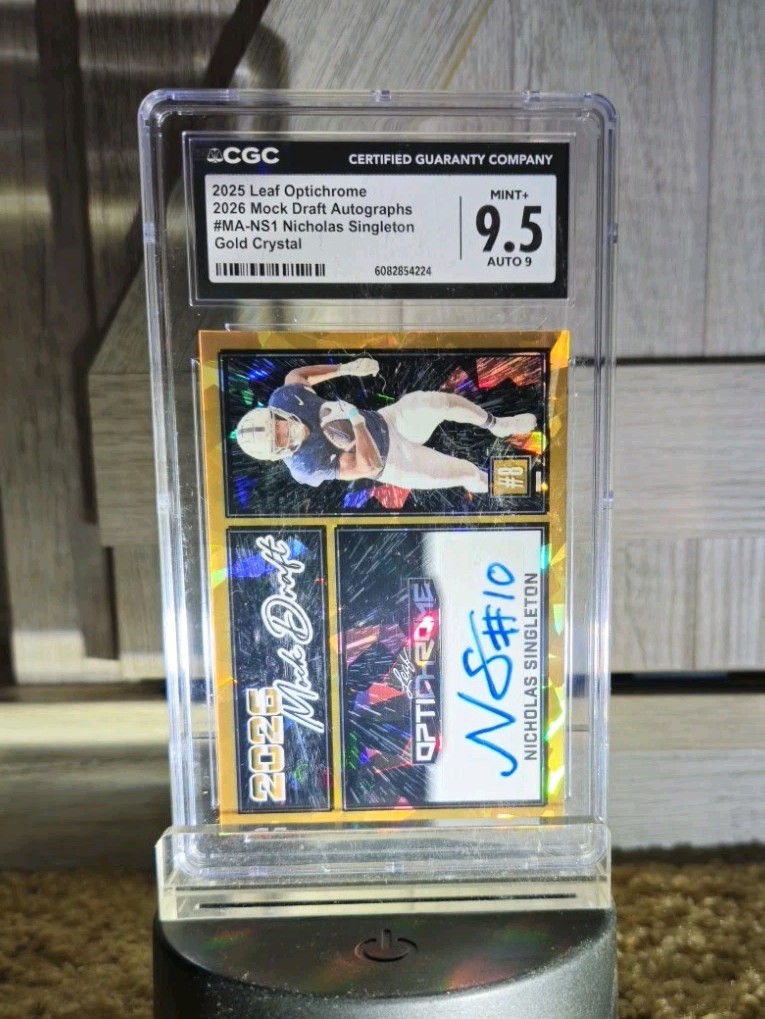 2025 Leaf Optichrome REAL #1/1 GCG 9.5 Gem Mint Nickolas Singleton Auto Sealed 