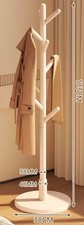 Solid wood Coat Rack Stand Hall Tree with 8 Hooks - white