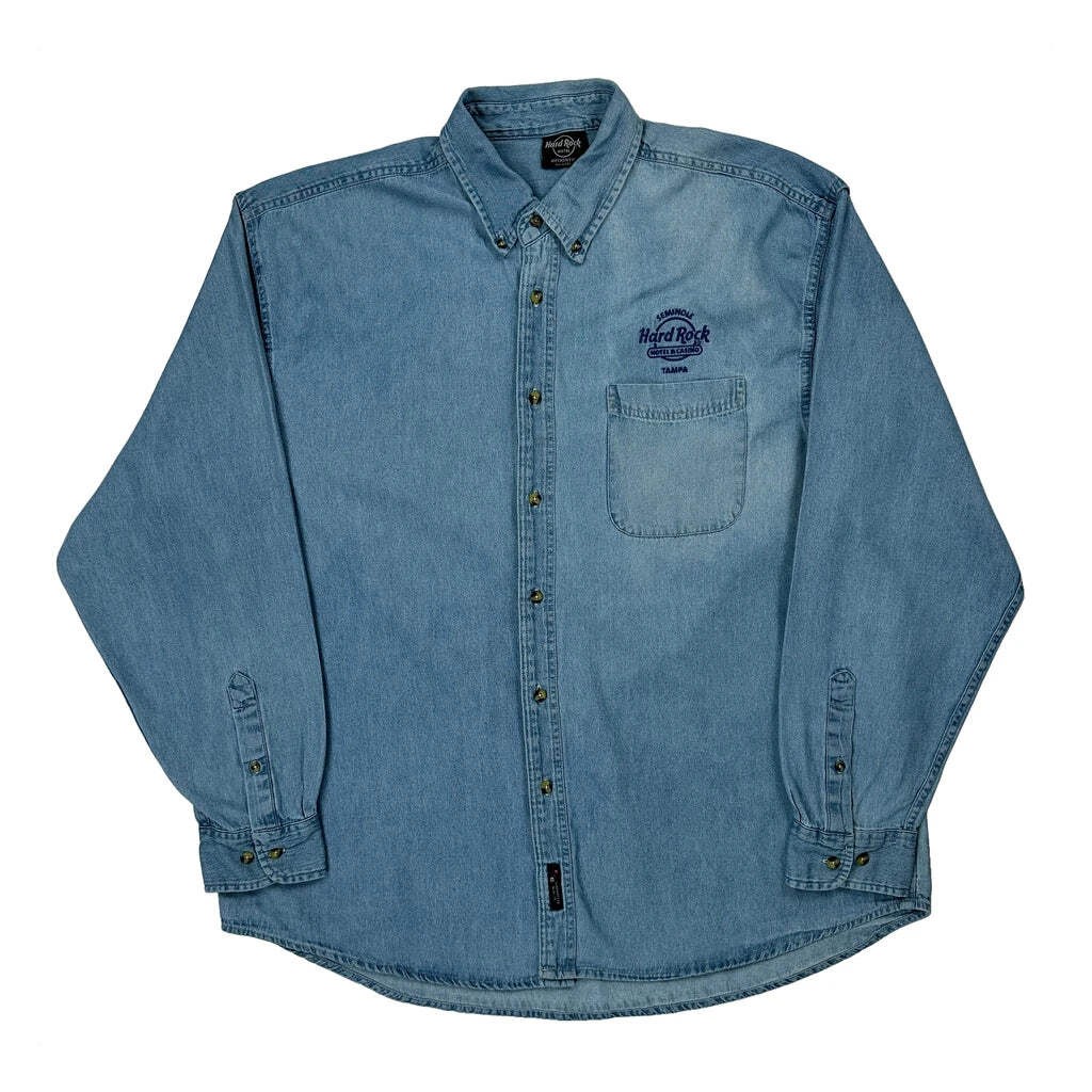 Camicia denim Seminole Hard Rock Hotel & Casino Tampa Hard Rock Cafe - XL lettino blu