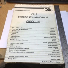 USED Transmeridian Air Cargo Douglas DC-8 Emergency & Abnormal Check List 1977