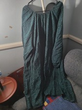 Green Black Animal Print Long Sleeve V-Neck Maxi Dress Pullover Regular