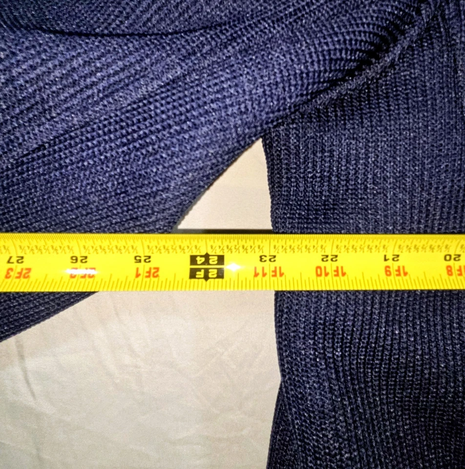 Gerry Jacket Mens L Navy Textured Knit Fleece Lined Full Zip Heavy Zip Pockets - Image 4 of 4