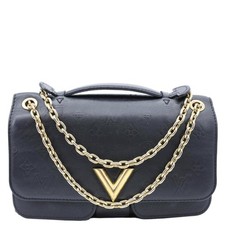LOUIS VUITTON Very Chain Monogram Leather Chain Crossbody Bag Black