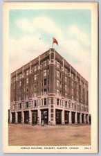 Herald Building Calgary Alberta Canada Postcard Valentine-Black PC018