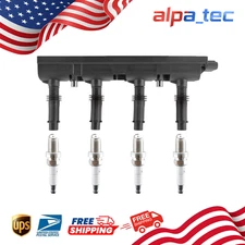 Ignition Coil+4X Iridium Spark Plug Pack For 1.4L Buick Chevy Cruze Sonic UF669