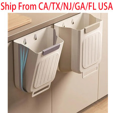 Collapsible Hanging Trash Can 11L Space Saving Garbage Bin for Kitchen