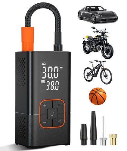 Tire Inflator Portable Air Compressor-150PSI Bike Pump, Portable Tire Inflato...