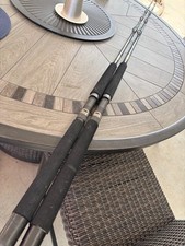 Lot of 2 Seeker Black Steel Fishing Rods Exce...