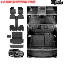 Floor Mats for 2020-2025 Hyundai Palisade, Trunk Mat with Seat Back Cover