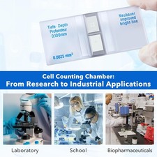 Improved Neubauer Hemocytometer Cell Counting Chamber 4 Pcs Glass Cover Slips US