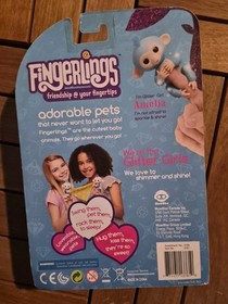 Fingerlings Zoe Interactive Pet Baby Monkey Toy Teal w/ Blue Hair Glitter Monkey