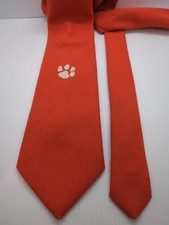 Vintage Clemson Tigers Necktie Orange Football Baseball Soccer Golf Fraternity