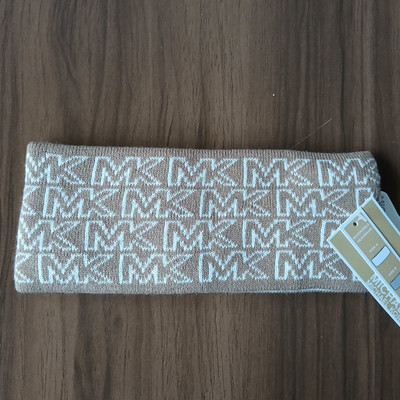 Michael Kors Women's Reversible Warm Headband Dark Camel Cream One Size