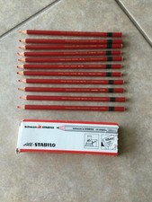 Lot of 11 STABILO ALL AQUARELLABLE RED PENCILS 8040 - WAX PENCIL / CHINAGRAPH 