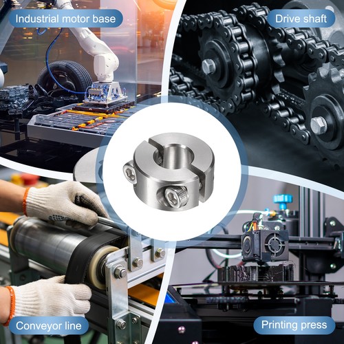 2Pcs Double Split Shaft Collars, 8mm Bore 304 Stainless Steel Clamping Collar - Foto 6 di 6