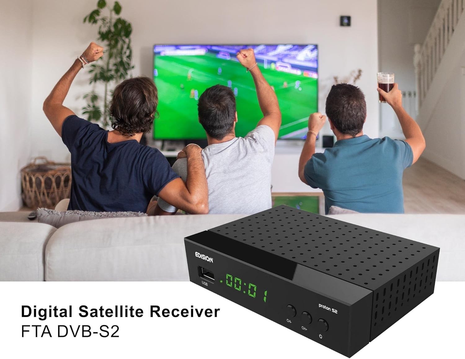 EDISION PROTON S2 Boîtier DVB-S2 Résolution des Problèmes de Réception TV Satellite Full HD - 3