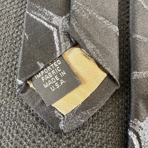 Murano Hand Tailored Black Abstract Mens Tie 100% Silk 58 x 3.75 Necktie - Picture 4 of 9