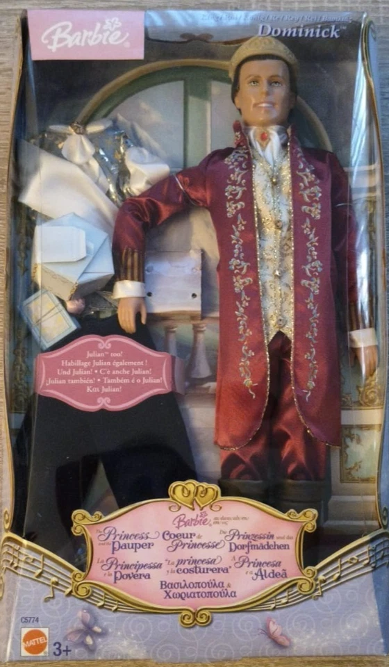 Muñeca Barbie Princesa y el Rey Mendigo Mattel Dominick Ken Nrfb - Imagen 1 de 3