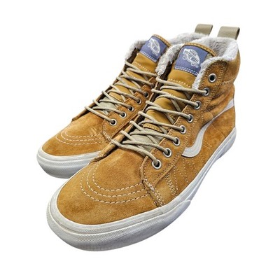 Vans Men's SK8 HI MTE Cumin Slate Green White Skate Shoes Size M10.5 W12 Sherpa