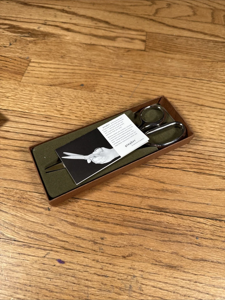 Gingher Right/Handed Pinking Shears G-7PL Chrome Scissors VTG Box - Image 2 of 4