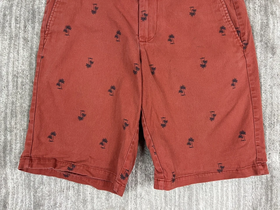 Pantalones Cortos Old Navy Para Hombre 29 Naranja Rojo Ultimate Slim Integrado Flex Estampado de Palma Foto 3 de 4