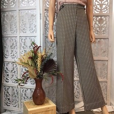 Shipmates Womens Vintage Brown Polkadot Stretch Pants Trousers Size M/L