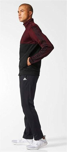Adidas mens Track suit black maroon jacket and pant set BQ8357 new tracksuit - Picture 3 of 5