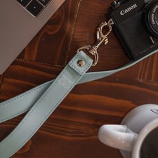 Camera Strap - Neck Shoulder Leather Blue Stylish Classy Unique