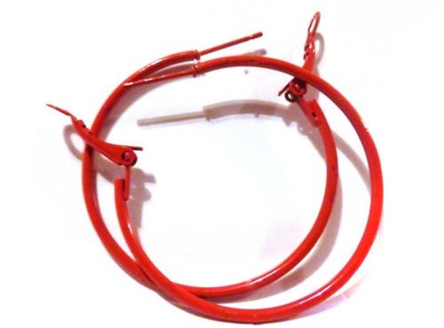 MEDIUM HOOP EARRINGS 2.25 INCH HOOP SIMPLE THIN HOOPS ASSORTED COLOR HOOPS - Bild 10 von 14