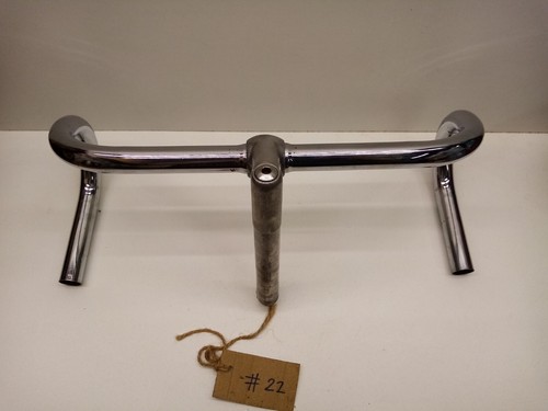 Vintage Chrome Steel Retro Road Bike Drop Handlebars with Stem Racing Bicycle - 第 5/12 張圖片