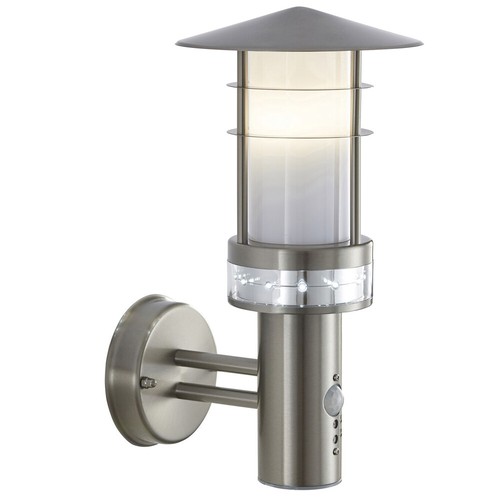 2 PACK IP44 Outdoor LED Light Brushed Steel PIR Wall Lantern Security Outdoor - Picture 2 of 7