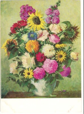 Künstler Otto Vaeltl Bunter Strauß AK Berg-Verlag  Nr.11/78 Blumen Ansichtskarte