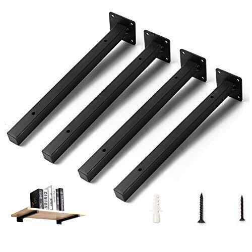 Supporti Mensole 40cm Scomparsa - Staffe Acciaio Nero Minimal