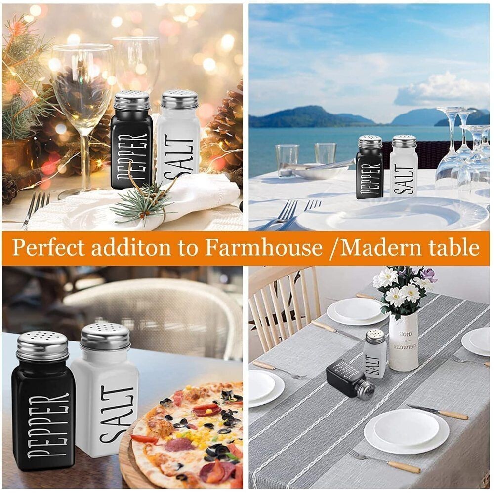 2 Pcs Salt and Pepper Pots Shakers Dispensers Condiment Pepper Grinder