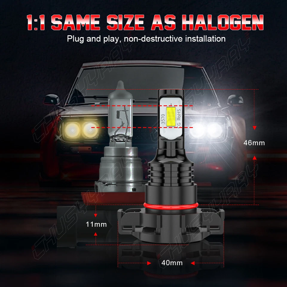 Luces antiniebla LED para CHEVROLET SILVERADO 2500 2015-2019 lente transparente izquierda/derecha Foto 2 de 4