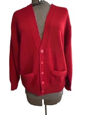 Vintage Gap 100 Wool Red V Neck Cardigan Medium