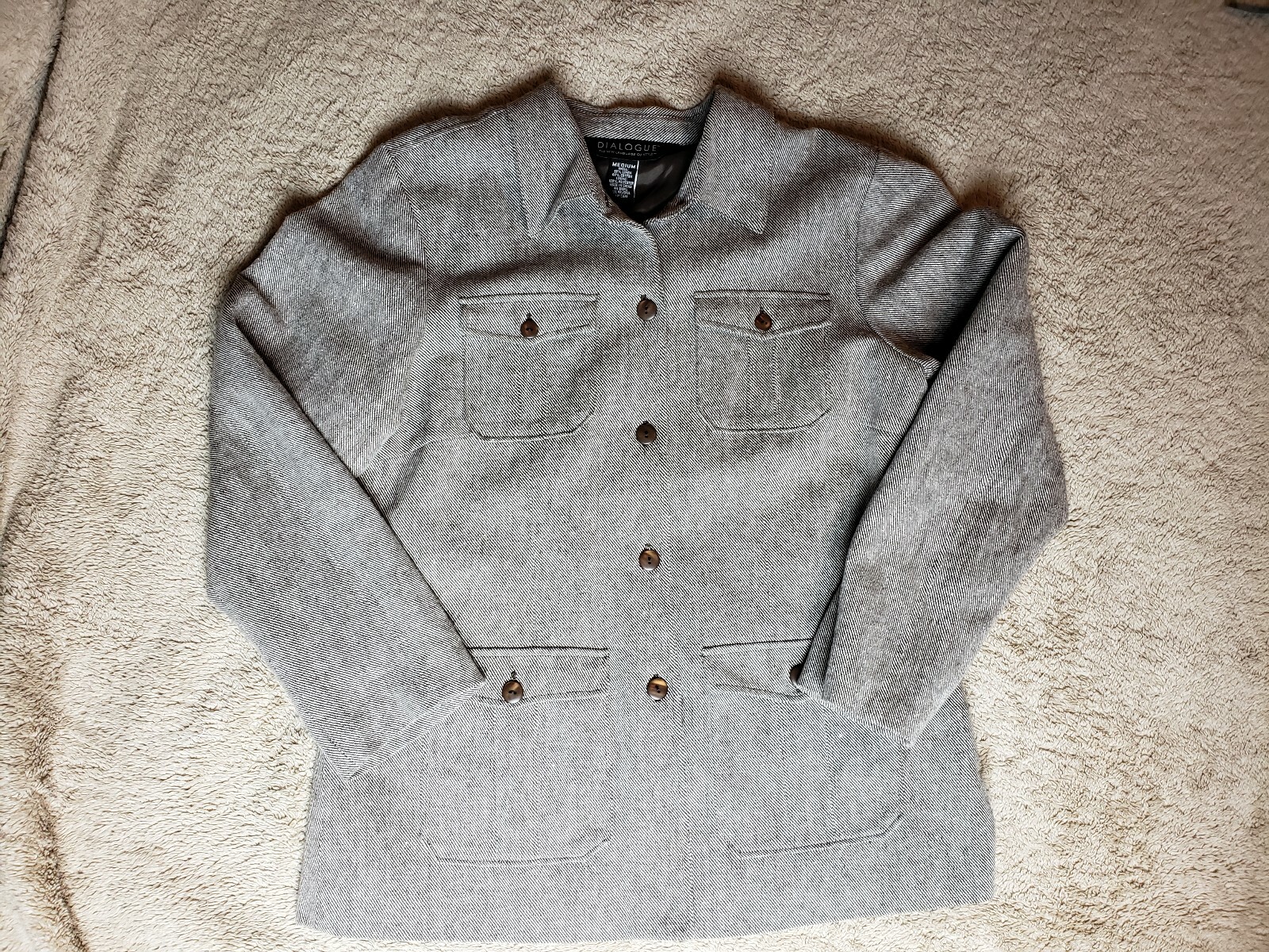 Dialogue Gray Field Jacket women's medium size Li… - image 1