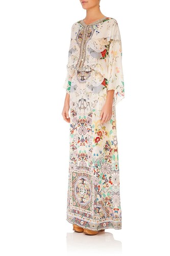 Camilla Time After Time Split Pocket Dress Kaftan Maxi White Floral Size XL - Picture 6 of 23
