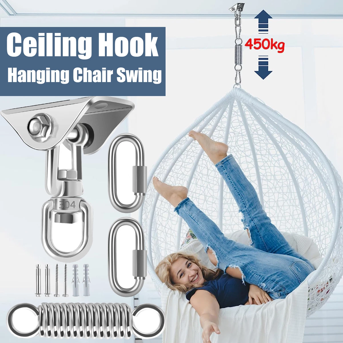 Swing chair ceiling hook sales