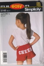 5148 SIMPLICITY - SHORTS w Alphabet & Numbers - GIRLS Sz XS/S/M/L