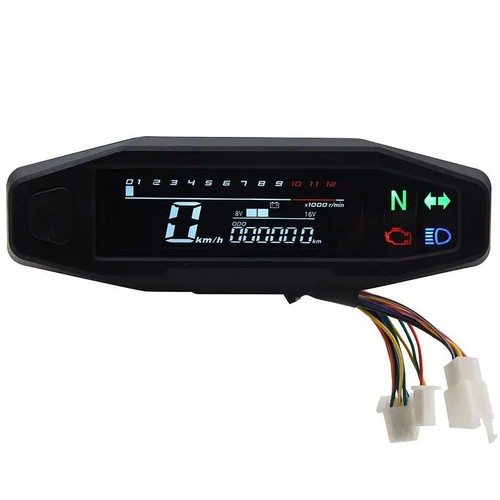 Motorcycle Mini Meter Speedometer LCD Digital Odomete Digital Dashboard Gauge - Picture 4 of 11