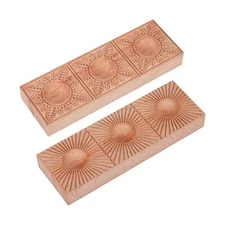 Triple Ravioli Molds Wooden Pasta Ravioli Board Double Sided Sunburst & Wheat...