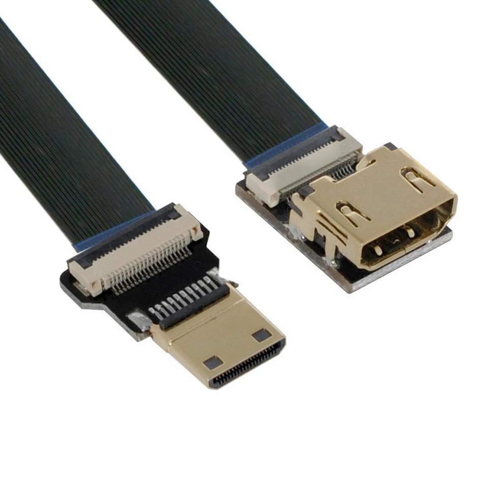 Мини HDMI штекер на CYFPV HDTV гнездо удлинитель FPC плоский кабель для фото Cablecc - Изображение 2 из 4