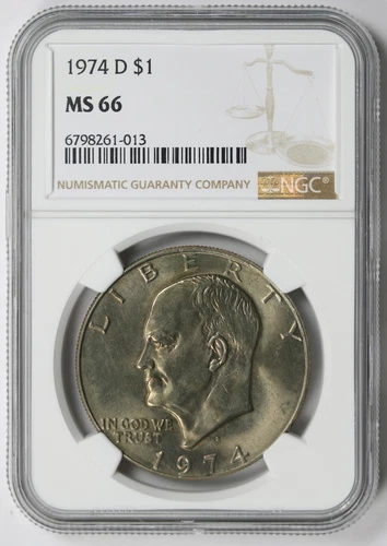 1974-D Eisenhower Ike Copper-Nickel Clad $1 MS 66 NGC