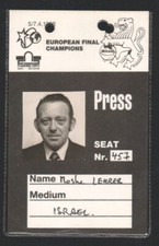1988 FIBA European Champions Cup Finale PRESSEAUSWEIS Gent Israelischer Reporter