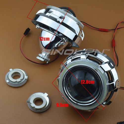 LED Angel Eyes Devil Eye Car Projector Lens Bi-xenon Headlight DRL Auto Tuning - Bild 2 von 12