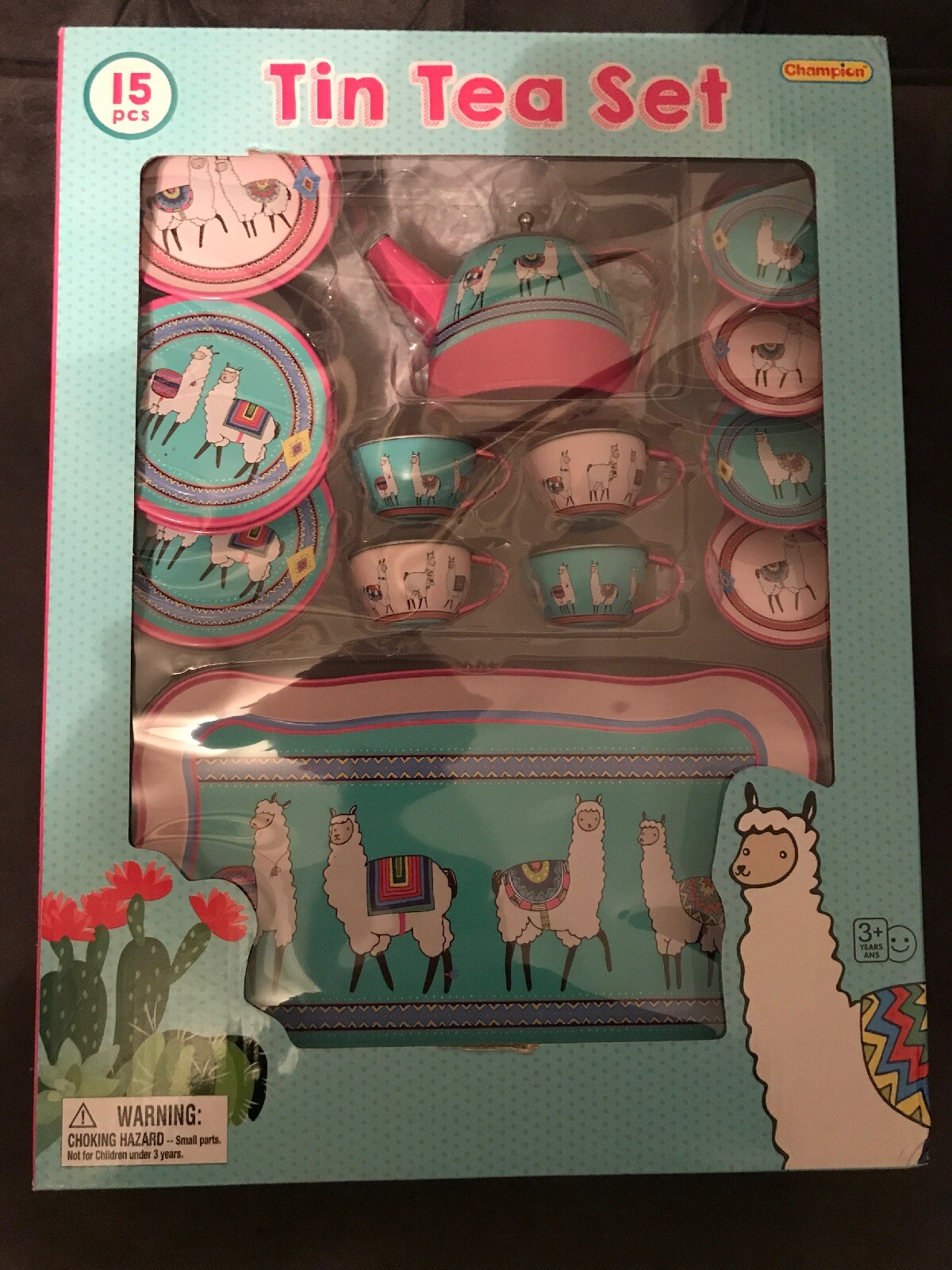 champion tin tea set