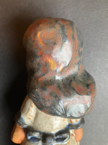 Vintage 70er Japan Steinzeug Blumenkorb Mädchen Keramik Figur blau braun grau - Bild 7 von 22