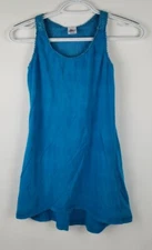 Miss Attitude Tank Dress Crochet Accent Blue Womens Juniors Size S