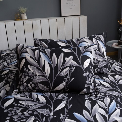 Elastic Fitted Sheet Set Wrap Around Queen King Size Bed Pillowcase Soft Floral - Picture 124 of 207